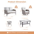 thumbnail image 2 of XIZZI Patio Furniture Sofa Chair Set 6 Pieces PE Wicker Rattan Outdoor Conversation Set w/30in Fire Pit Table-Light Gray, 2 of 11