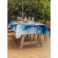 thumbnail image 3 of Outdoor Tablecloth with Umbrella Hole for Patio/Picnic/Party/Camping, Blue Marble Stone Waterproof Table Cloth Rectangle Table Cover Washable, Ink Splash Country Marble Abstract (60"x 120"), 3 of 8