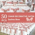thumbnail image 3 of YMHPRIDE 50 PCS Satin Chair Sashes, Decorative Bow, Sage Green, 7 x 108 inch, 3 of 8