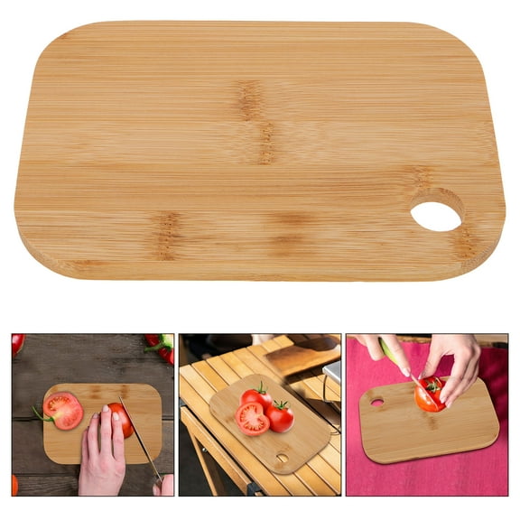 PAMINGONO Bamboo Cutting Board for Home Use Extra Large Charcuterie Board with Hanging Hole Beige 15.5 x 11.8 x 0.8 Inches