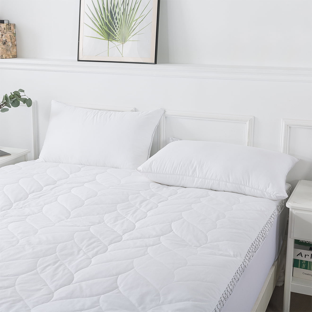 Waverly Quilted Cotton Top with Feather Topper - King
