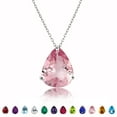 thumbnail image 1 of Collar con colgante deslizante solitario JeenMata 1.5 TCW Turmalina rosa Chapado en oro blanco, 1 of 6