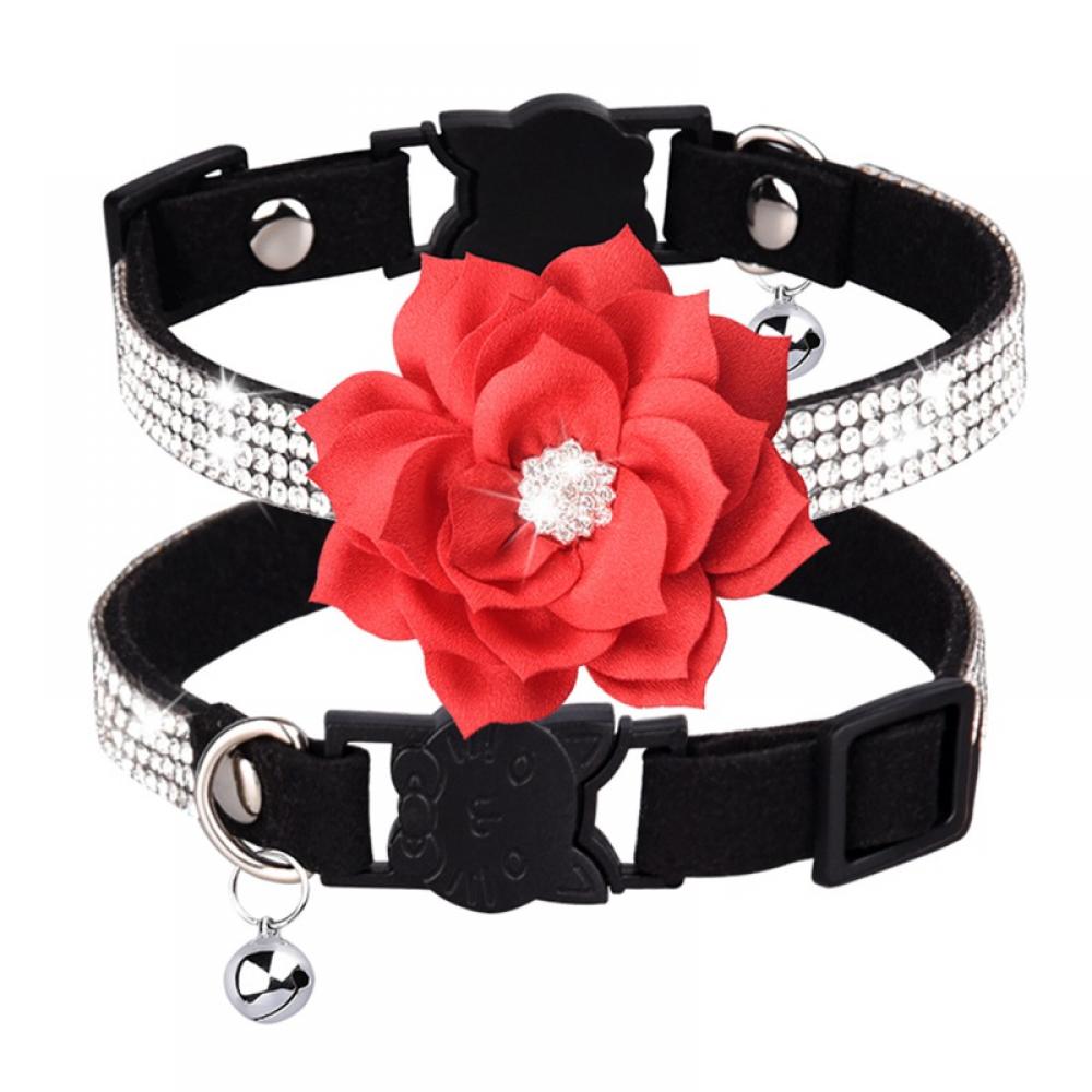 Bling Cat Collar with Safety Belt and Bell Adjustable 9.8412.6 inches
