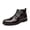 Black, variant on Men's Monk Strap Ankle Boots with Woven Leather Detail - Stylish Side Zip Dress Boots for Business, Casual & Formal Wear