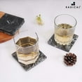 thumbnail image 2 of Radicaln Black Marble 3.5 inches Square Coasters Set of 6 Handmade Absorbent Coasters for Drinks, Marble Drink Mats for Home Bar, Luxury Entertaining Décor, 2 of 6