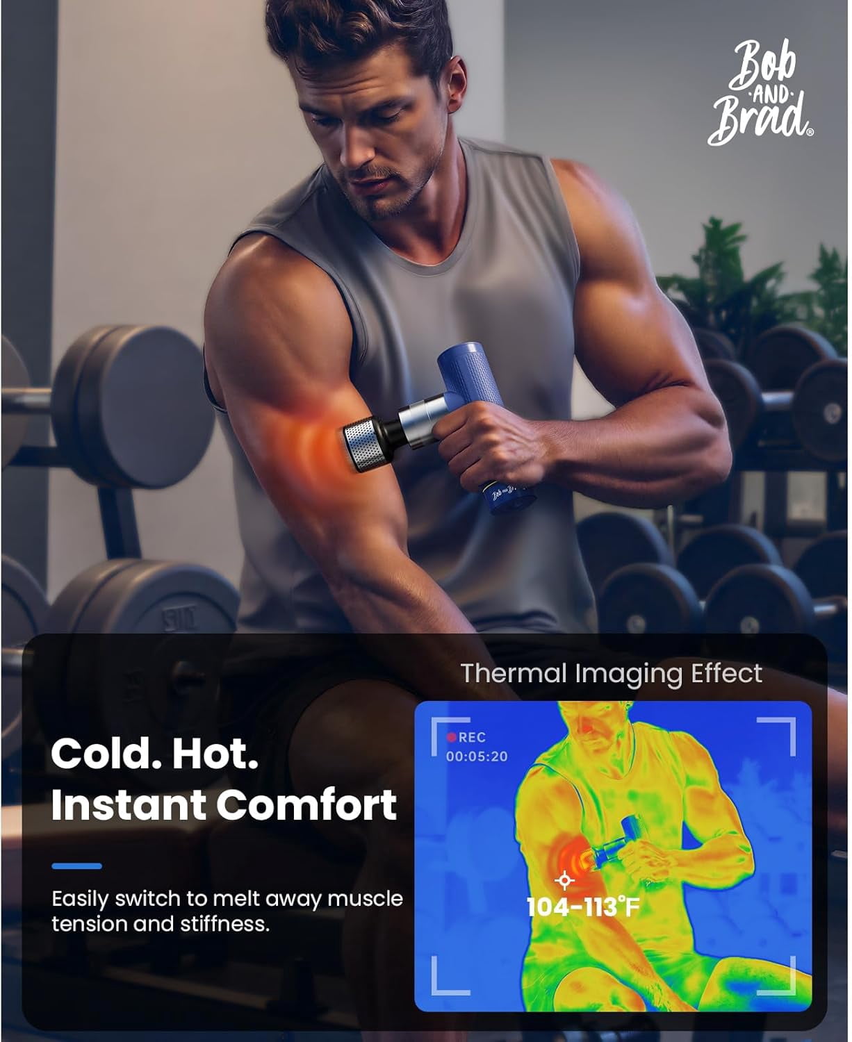 Bob and Brad A7 Pro Massage Gun with Heat and Cold Therapy, Deep Tissue 11mm Amplitude Mini Professional Back Muscle Massager Gun,Pain Relief Women Men Ideal Gift