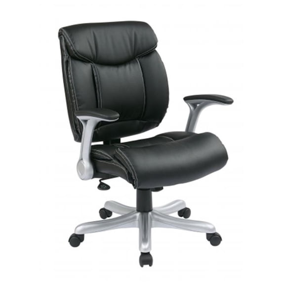 Avenue 6 Office Star ECH8967R5-EC3 Executive Eco Leather Chair in Silver-Black
