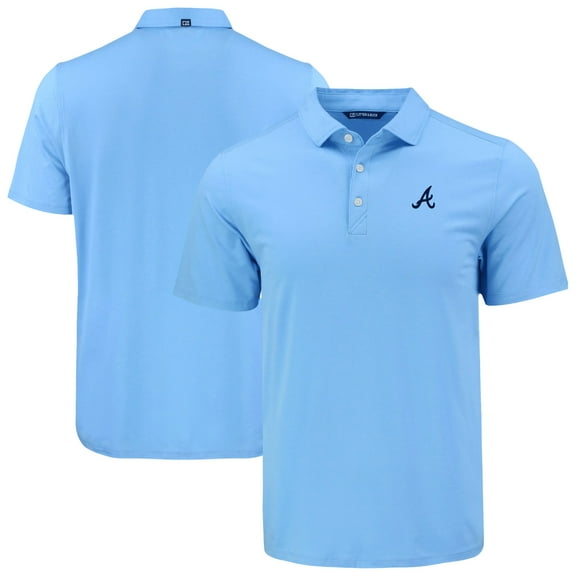 Men's Cutter & Buck Powder Blue Atlanta Braves Coastline Epic Comfort Eco Recycled Polo