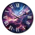 thumbnail image 2 of Designart "Purple Teal Fractal Interstellar Dreams" Abstract Oversized Wall Clock, 2 of 5