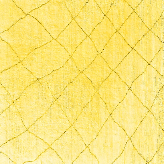 Ahgly Company Machine Washable Indoor Square Oriental Yellow Industrial Area Rugs, 3' Square