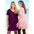 thumbnail image 5 of Roaman's Women's Plus Size Ultimate Cotton V-Neck Short Sleeve Tunic, 5 of 6