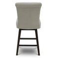 thumbnail image 5 of CHITA 26 in Upholstered Swivel Counter Bar Stools with Back&Wood Legs Set of 2, Fabric in Tan, 5 of 8