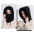 thumbnail image 4 of Gorro para mujer, bufanda, máscara, invierno, tejido, protección cálida, Negro Hugo Bufanda para mujer, 4 of 8