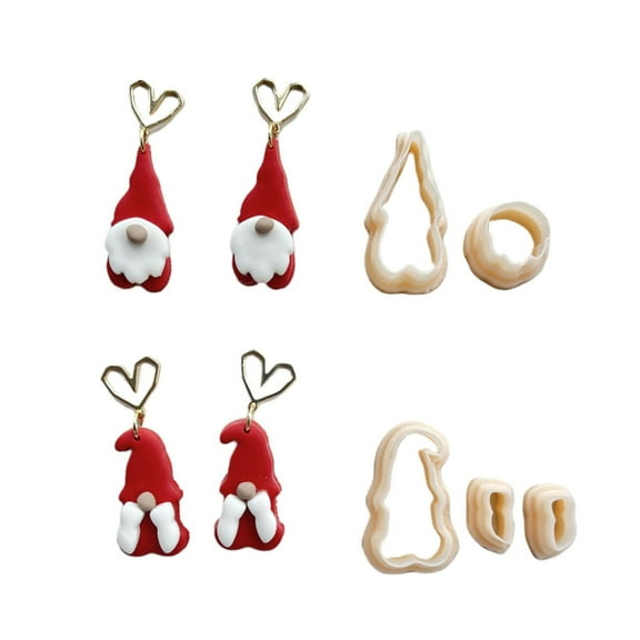 5Pcs Christmas Themed Clay Cutter Clay Earring Molds for Earrings Making, Clay Earring Cutter Tool for Jewelry Making