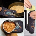 thumbnail image 5 of Yayeee Oven Mitts and Pot Holder Set of 2 Heat Resistant Kitchen Gloves Baking Hot Pad, Black Astronaut Record, 5 of 5