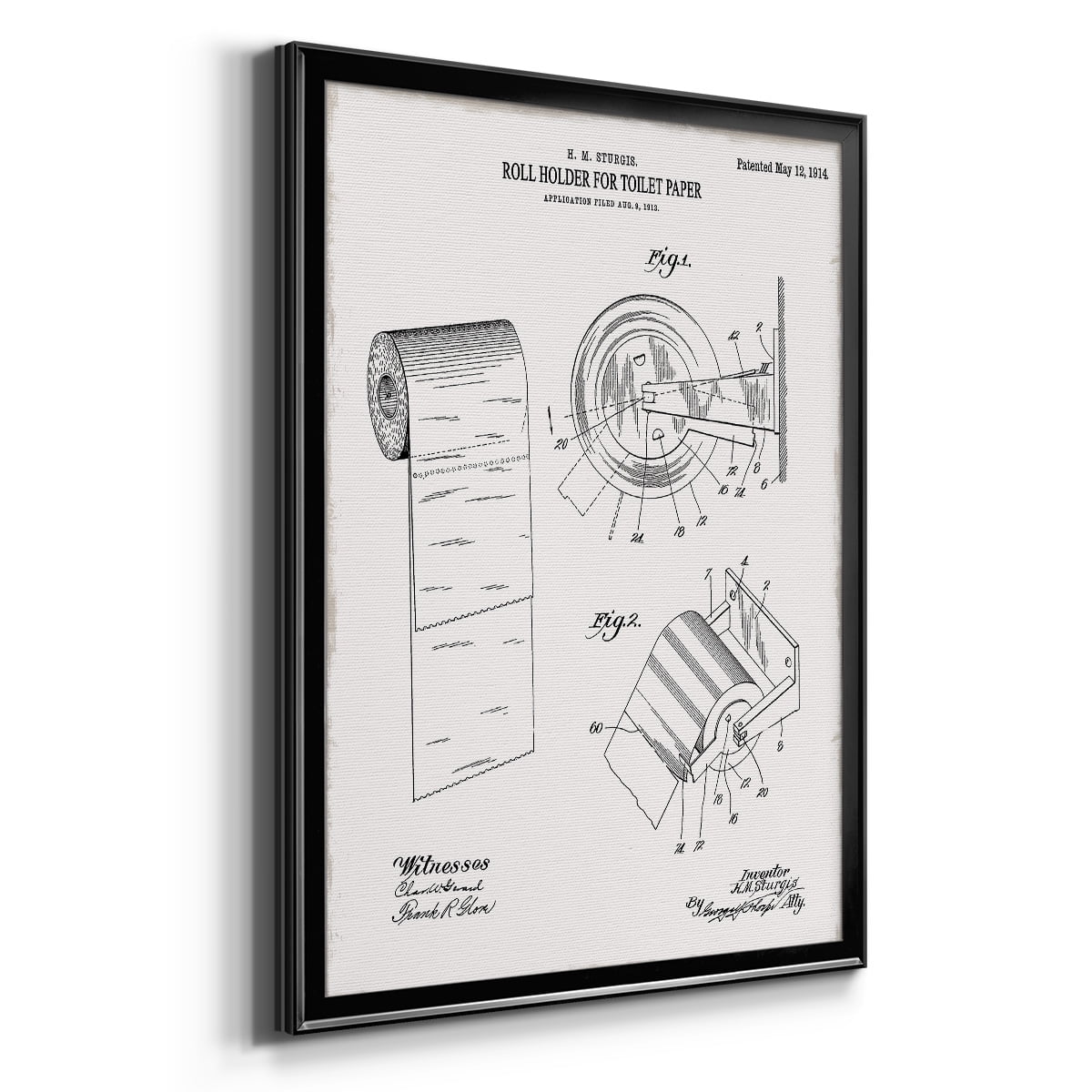 Toilet Paper Patent III Premium Classic Framed Print - Ready to Hang