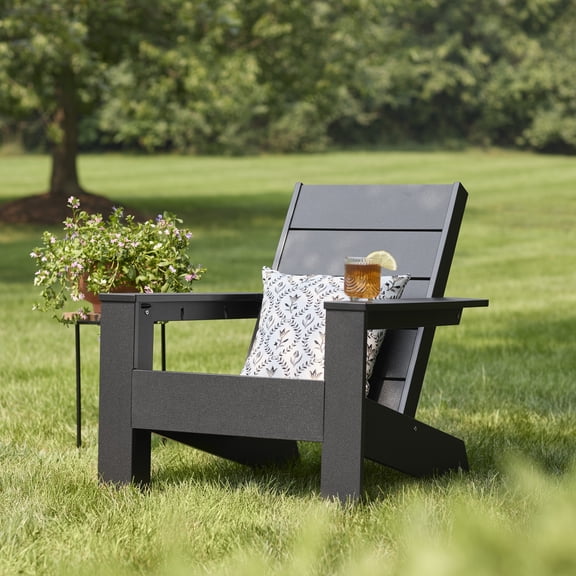 Better Homes & Gardens Ezra Outdoor HDPE Adirondack Chair, Black