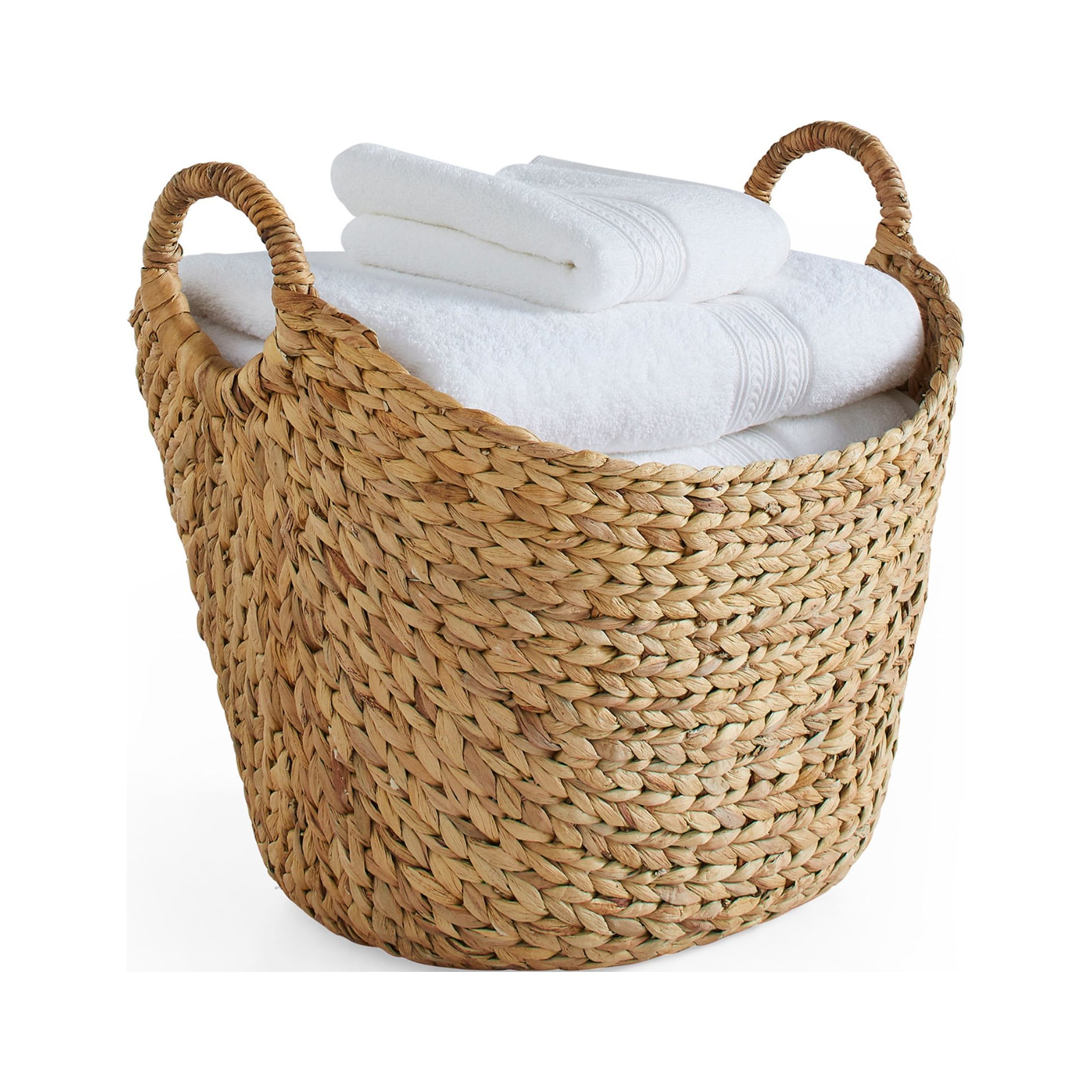 Cesta decorativa de almacenamiento extra grande de jacinto de agua natural, estilo barco, Better Homes & Gardens 6