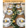 thumbnail image 4 of 15 Inch Round Placemats Set of 4, Green Stripes Abstract Non Slip Heat Insulation PP Table Mats, Geometric Spring Flowers Rustic Washable Place Mats for Kitchen Dining Party Table Decor, 4 of 7