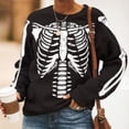 thumbnail image 2 of Womens Sweatshirts Womens Skeleton Sweatshirt Loose Crewneck Long Sleeve Pullover Tops Fall Clothes, 2 of 9