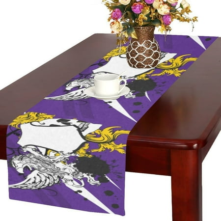 

MYPOP Heraldic Gryphon Coat Of Arms Cotton Linen Table Runner 16x72 Inches