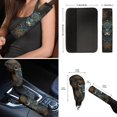 thumbnail image 6 of Renewold Boho Ethnic Tribal Highland Cow Car Accessories 12 PCS, Auto Seat Covers Steering Wheel Seat Belt Pad Armrest Handbrake Gear Shift Cover Coasters Universal Car Interior Decor, 6 of 7