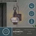 thumbnail image 2 of Vaxcel Chatham 1 Light Bronze Coastal Outdoor Wall Lantern Clear Glass, 2 of 5