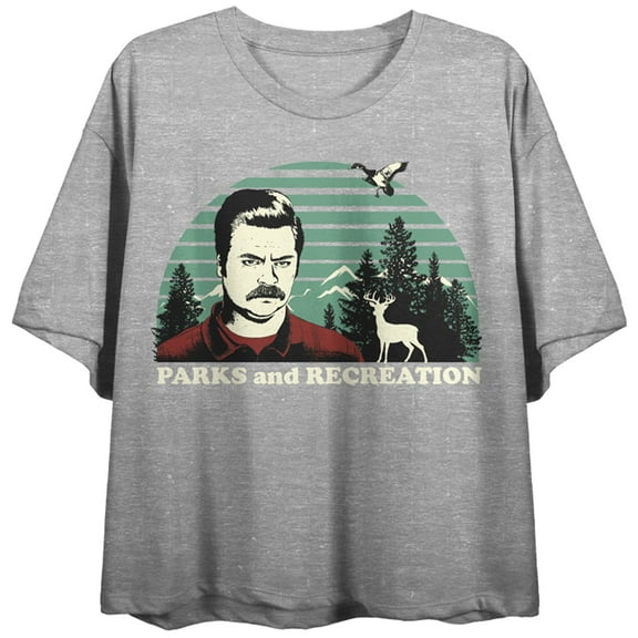 Parks & Recreation I Regret Nothing Crew Neck Gray Heather Women's Crop Top-Medium