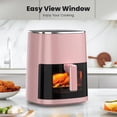 thumbnail image 3 of Air Fryer, 6-Quart Smart Air Fryer, 12-in-1 Functions - Air Fry, Roast, Reheat, Dehydrate, Bake, Steam, and More, 400Â°F Max Temperature, Pink, 3 of 6