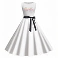 thumbnail image 4 of FYEGRE Robe de Cocktail Rétro Vintage pour Femme des Années 1950, Robe Trapèze Évasée Festive Longueur Midi, Sans Manches à Col Rond, Robe pour Mariage, Robe Formelle pour Femme, Superbe Robe d'Été pour Fête, Blanc G, 4 of 4