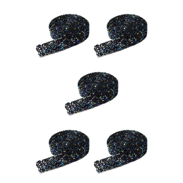 Advancent Pegatinas ostentosas, cadena de diamantes de imitación con purpurina, cinturón DIY, arreglo de ropa, cuentas decorativas, tira adhesiva de Type2 NO2