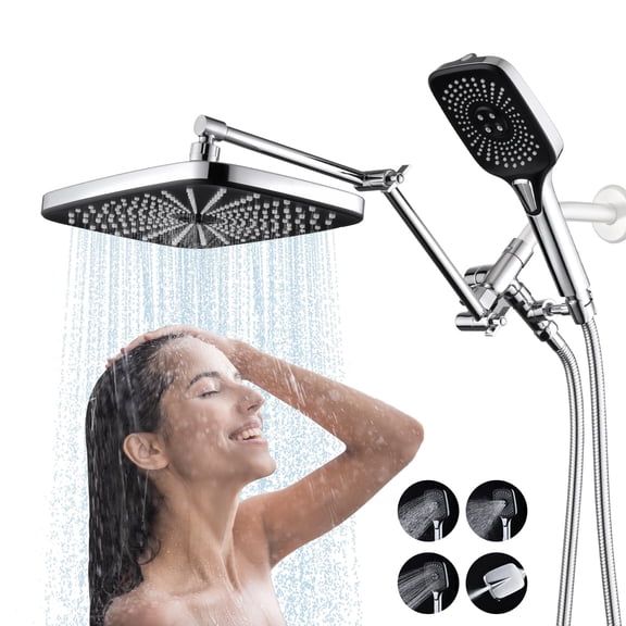 Gitawusa 4 Function Modes 12 inch Wall Mount Shower Head & Handheld Shower Head