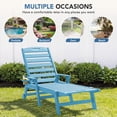 thumbnail image 2 of LOYALICE Adjustable Wheeled HDPE Plastic Outdoor Patio Lounge Chair W/ Cup Holder,78.3"x25.1"x16.3", Light Blue, 2 of 11