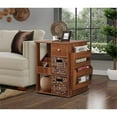 thumbnail image 2 of Gallerie Decor All-In-One Transitional Wood Revolving Side Table in Walnut, 2 of 5