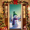 thumbnail image 5 of Christmas Door Tapestry Xmas Front Door Hanging Decor Holiday Party Cloth Door Curtain Polyester Fabric Wall Hanging for Home Bedroom Indoor Christmas Decoration, 5 of 7