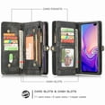 thumbnail image 2 of Samsung Galaxy S10 Plus Wallet Case - Dteck Premium Leather Zipper Purse Detachable Magnetic Flip Case S10 Plus Shockproof Cell Phone Case with Credit Card Slots, Black, 2 of 7
