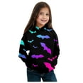 thumbnail image 4 of RMGVDSD Girls Halloween Bat Print Hoodie Pullover Tops Long Sleeve Hooded Sweatshirts Fall Winter Outfits Kids Casual Hoodies Loose Fit Fall Girl Clothes 6-7 Years, 4 of 4