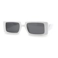 thumbnail image 2 of Mod Dad Shade Square Rectangle Plastic Retro Sunglasses White Black, 2 of 4