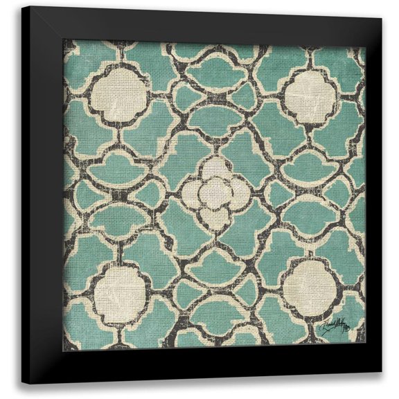Medley, Elizabeth 12x12 Black Modern Framed Museum Art Print Titled - Turquoise Modele VII