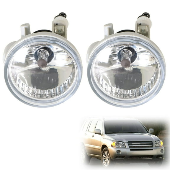LABLT New Clear Bumper Driving Fog Lights Fit for 2004-07 Toyota Highlander Echo Prius 8122152070 8121152070