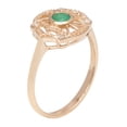 thumbnail image 2 of 10k Yellow Gold Vintage Style Genuine Round Emerald and Diamond Accent Ring, 2 of 5