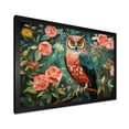 thumbnail image 2 of Designart "Pink and Green Matisse Owl I" Animals Framed Wall Art Decor - Modern Farmhouse Pink Owl Living Room Framed Canvas Art, 2 of 6