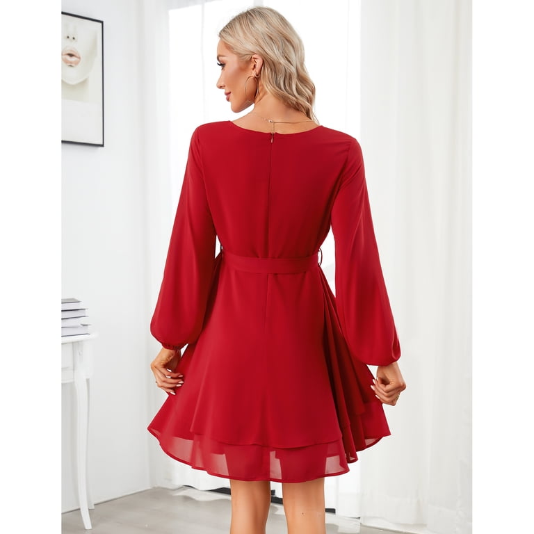 Womens Skater Dresses Sexy V Neck Short Sleeve Tie Waist Solid Ruffle Boho Flowy Swing Mini Dress - Walmart.com Womens Skater Dresses Sexy V Neck Short Sleeve Tie Waist Solid Ruffle Boho Flowy Swing Mini Dress - Walmart.com