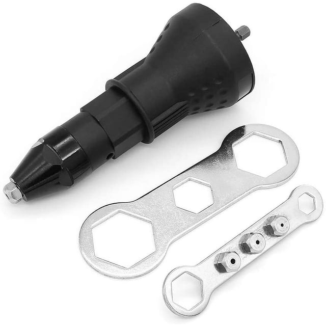 Electric Rivet Drill Tool Kit with Riveter Adapter & Nut Insert for Handy Power Tool Accessory Cordless Rivet Gun