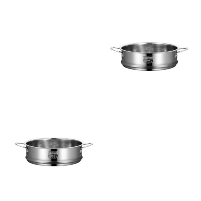 Wosthever Empuñadura de vapor portátil apilable resistente al calor Anti-escaldado reutilizable moderno hogar cocina bandeja de cocina al vapor 24cm 2Conjunto