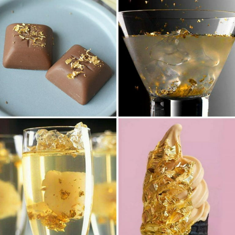  2Pcs Edible Gold Leaf, Gold Leaf Sheets Edible Edible Gold  Flakes for Cake Decorating Painting Arts Spa : Arts, Crafts & Sewing