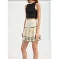 thumbnail image 3 of Embroidered High Waist Frilled Mini Skirt, 3 of 5