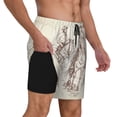thumbnail image 2 of Kdxio Cowboys Riding Horses In Desert Print Mens Swim Shorts with Mesh Lining, Breathable and Quick-Drying, Adjustable Waist, Privacy Pocket-Small, 2 of 6