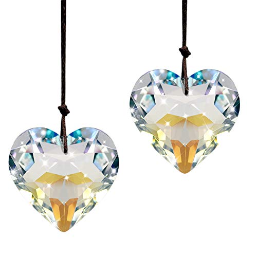 SunAngel Crystal Heart Prisms Pendants & Chandelier Suncatchers Prisms Hanging Ornament Prisms Rainbow Crystal Pendants 2pcs AB Color Heart Pendants SunAngel Crystal Heart Prisms Pendants & Chandelier Suncatchers Prisms Hanging Ornament Prisms Rainbow Crystal Pendants 2pcs AB Color Heart Pendants