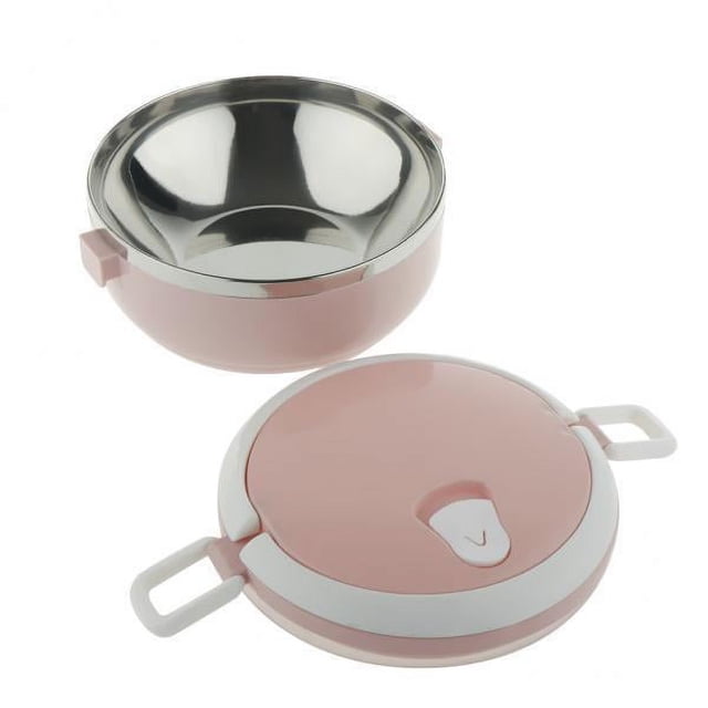 Abbracc 5-6pack Student Stainless Steel Thermal Lunch Box Portable Tiffin Bento Box Pink 5 Pcs